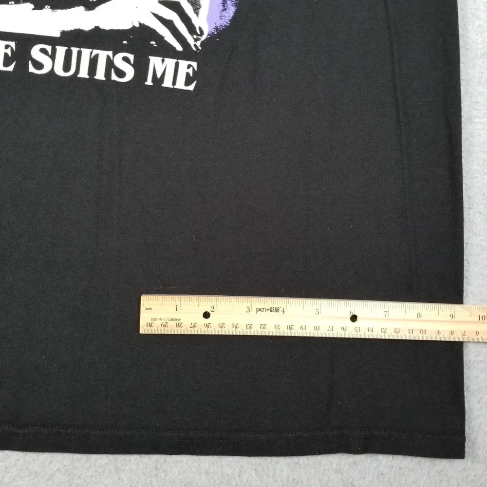 Wednesday Addams T-Shirt Men's 2XL XXL Black Solitude Suits Me Graphic Tee‎ Goth